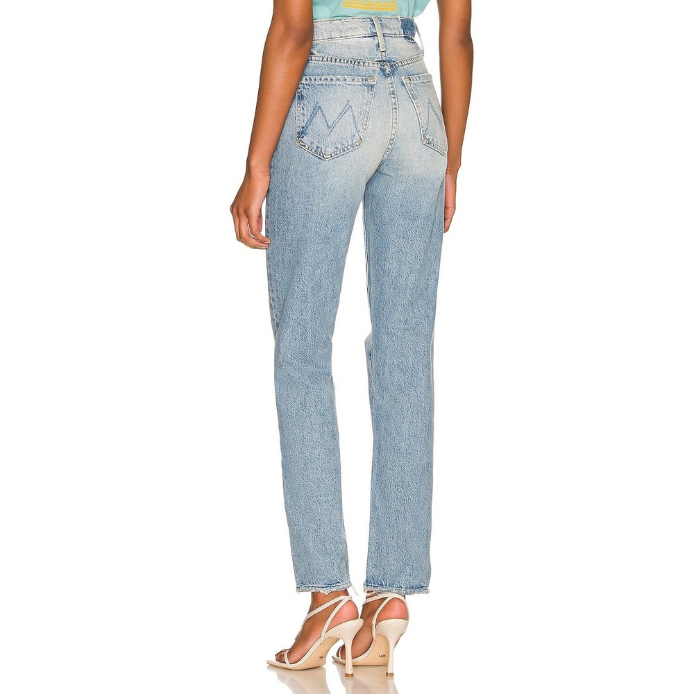 MOTHER Huffy Skimp High Rise Straight Distressed Jeans Hotter On Other Side - Picture 8 of 9